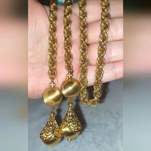 Monet 1960 Gold Bolero Necklace with Intricate Detailing. Estate Sale Piece